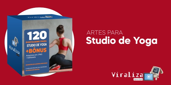 Pack com 130 Artes de Redes Sociais para Studio de Yoga